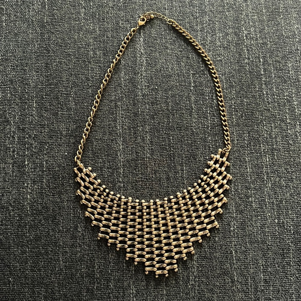 Women’s statement necklace brass look
